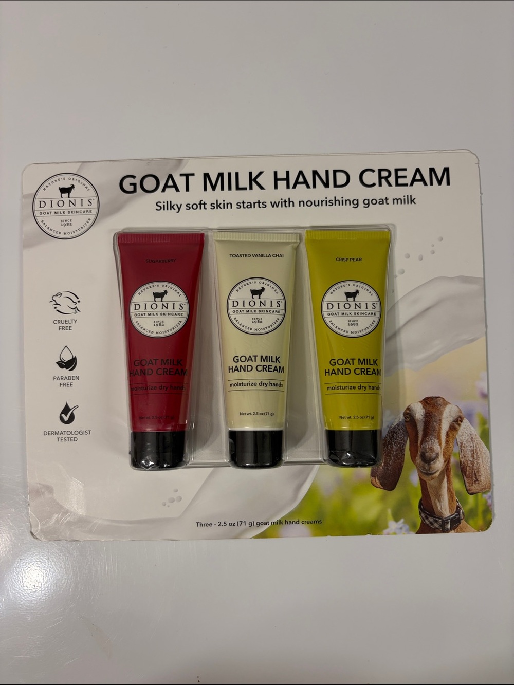Dionis Goat Milk Hand Cream Trio Set 3-Pack (2.5 oz each)